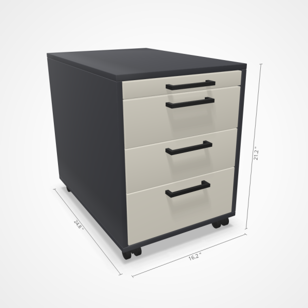 hfs-cube CUBE office personal storage pedestal with stationary drawer made in Denmark