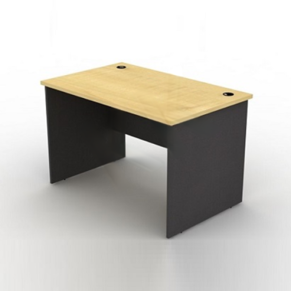 Desk 120cmW x 70cmD x 75cmH wooden top maple with grey legs