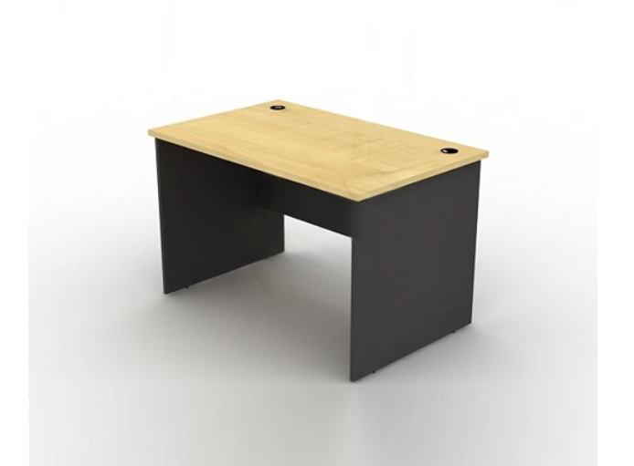 Desk 120cmW x 70cmD x 75cmH wooden top maple with grey legs