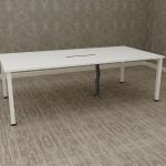 HFT-White Conference Table 240x120x75cm - Integrated Cable Management