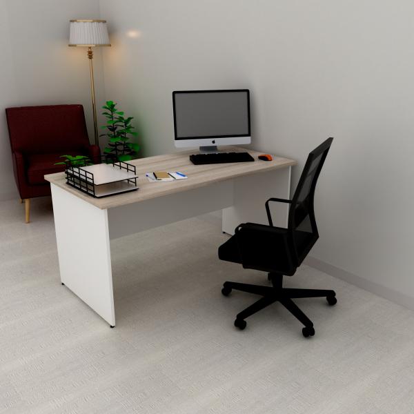 hfw- grey 150cmW x 70cmD x 75cmH wooden desk 2 tone grey table