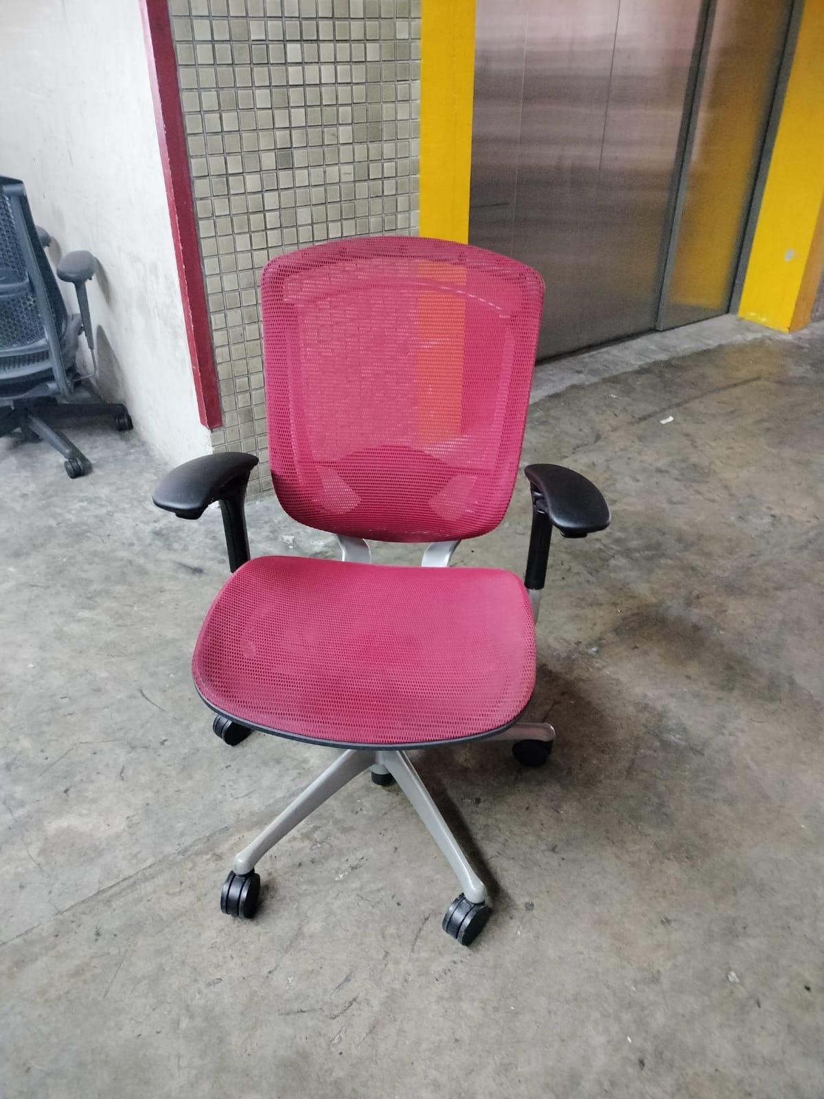 hfc Okamura Contessa Chair Full Red Mesh Ergonomic Office Chair