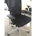 hfc-zody used haworth office chair black fabric silver frame