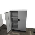 hfs-120g Metal Cupboard grey steel filing cabinet 2 shelves swing door key lock