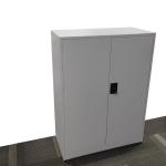 hfs-120g Metal Cupboard grey steel filing cabinet 2 shelves swing door key lock