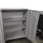 hfs-120g Metal Cupboard grey steel filing cabinet 2 shelves swing door key lock