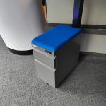 hfs-p250 mobile pedestal 1d1f with cushion top mobile stool