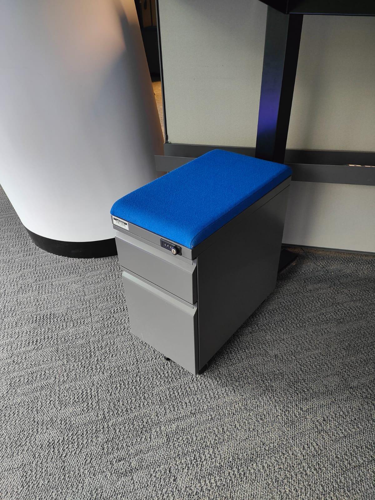 hfs-p250 mobile pedestal 1d1f with cushion top mobile stool