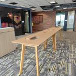 hft-high solid wood higt table 200x80x height110cm with cable management