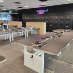 HOLMRIS B8 Linak L shape HAT workstation 150x75cm back to back 2in1 height adjutable table