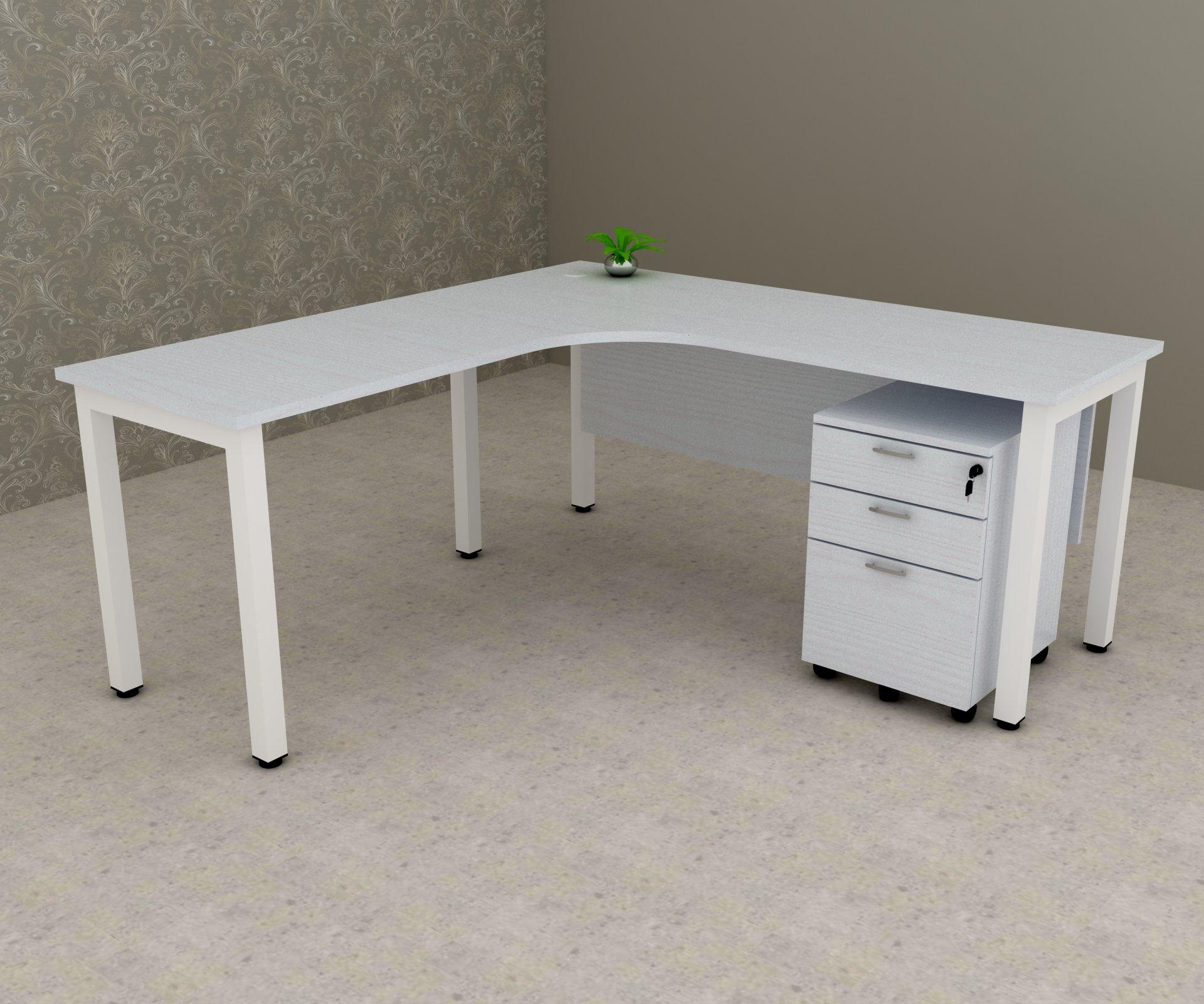 hfw-uh150 L shape desk with metal frame