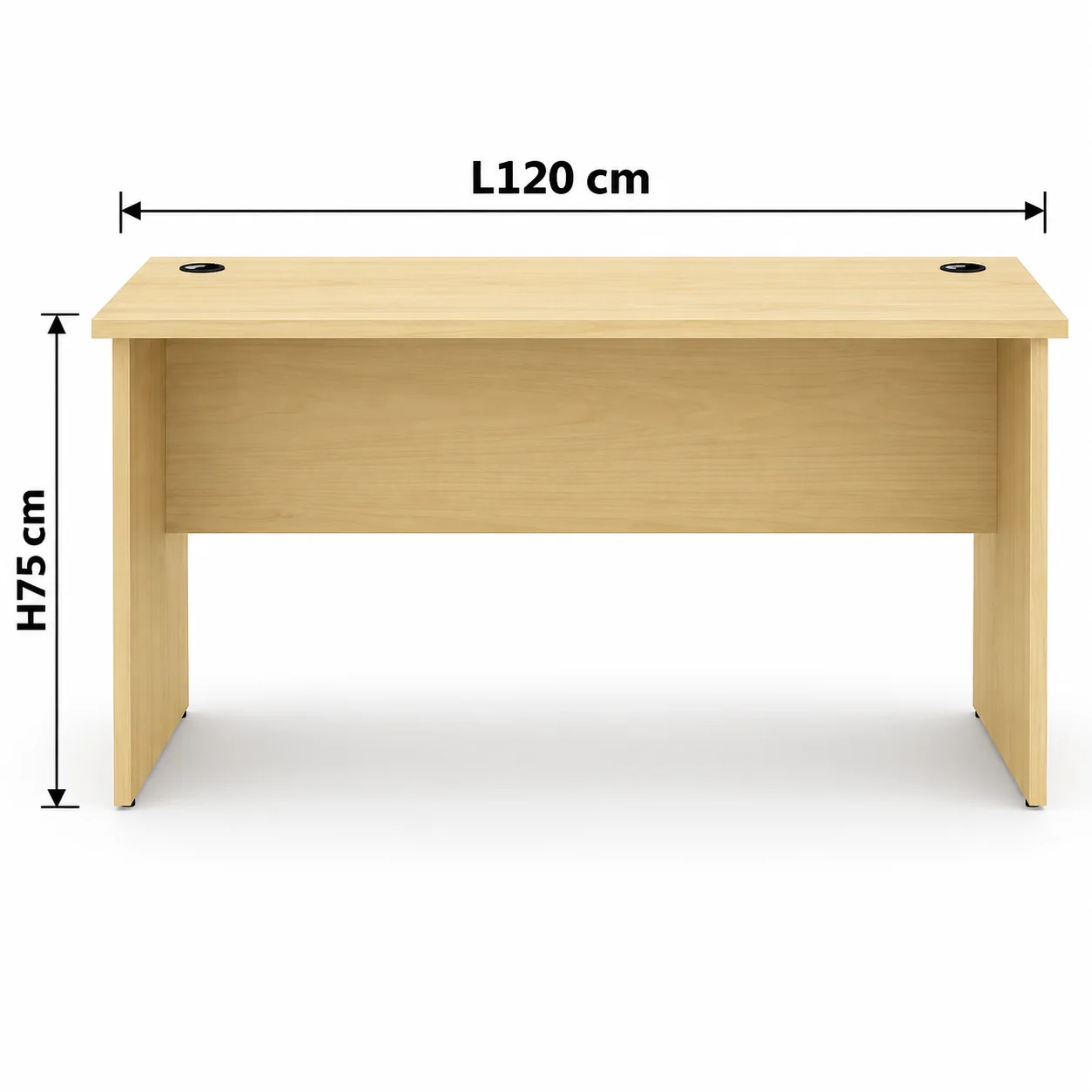 120cm Office Wooden Desk Straight Table Maple Color