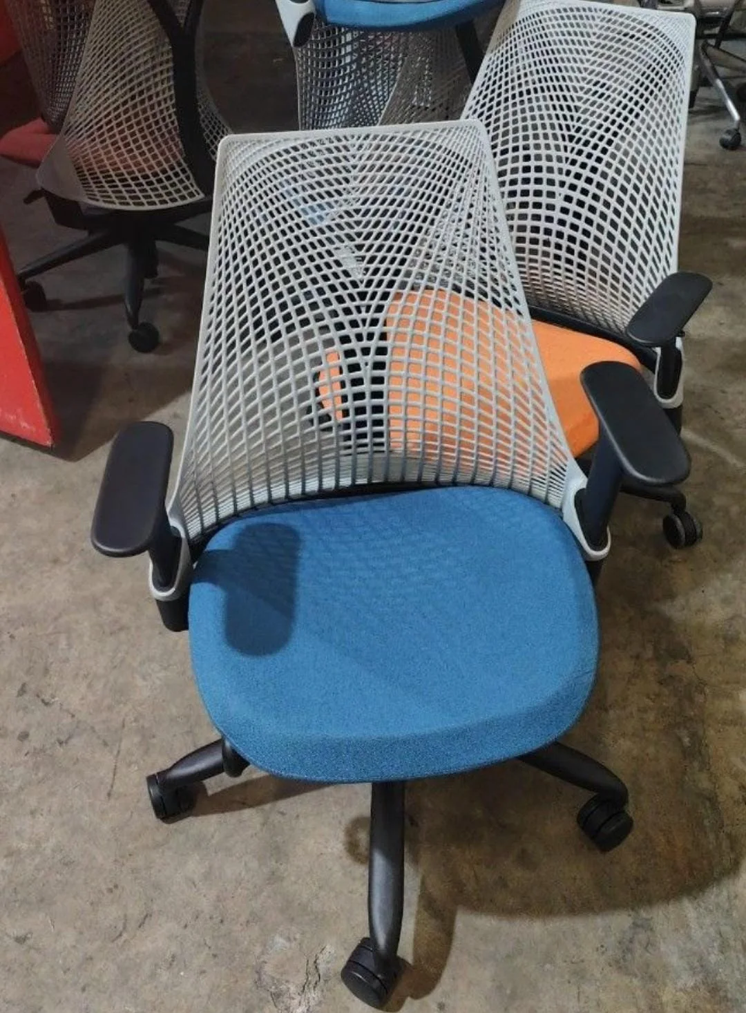 Herman Miller Sayl Blue Seat office chair