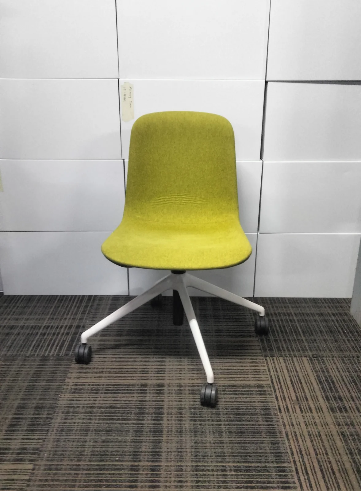 Used Be A Mustard-yellow Upholstered Swivel Office Chair – Yellow